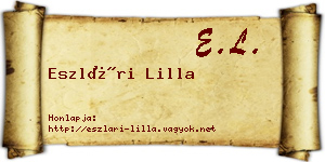 Eszlári Lilla névjegykártya